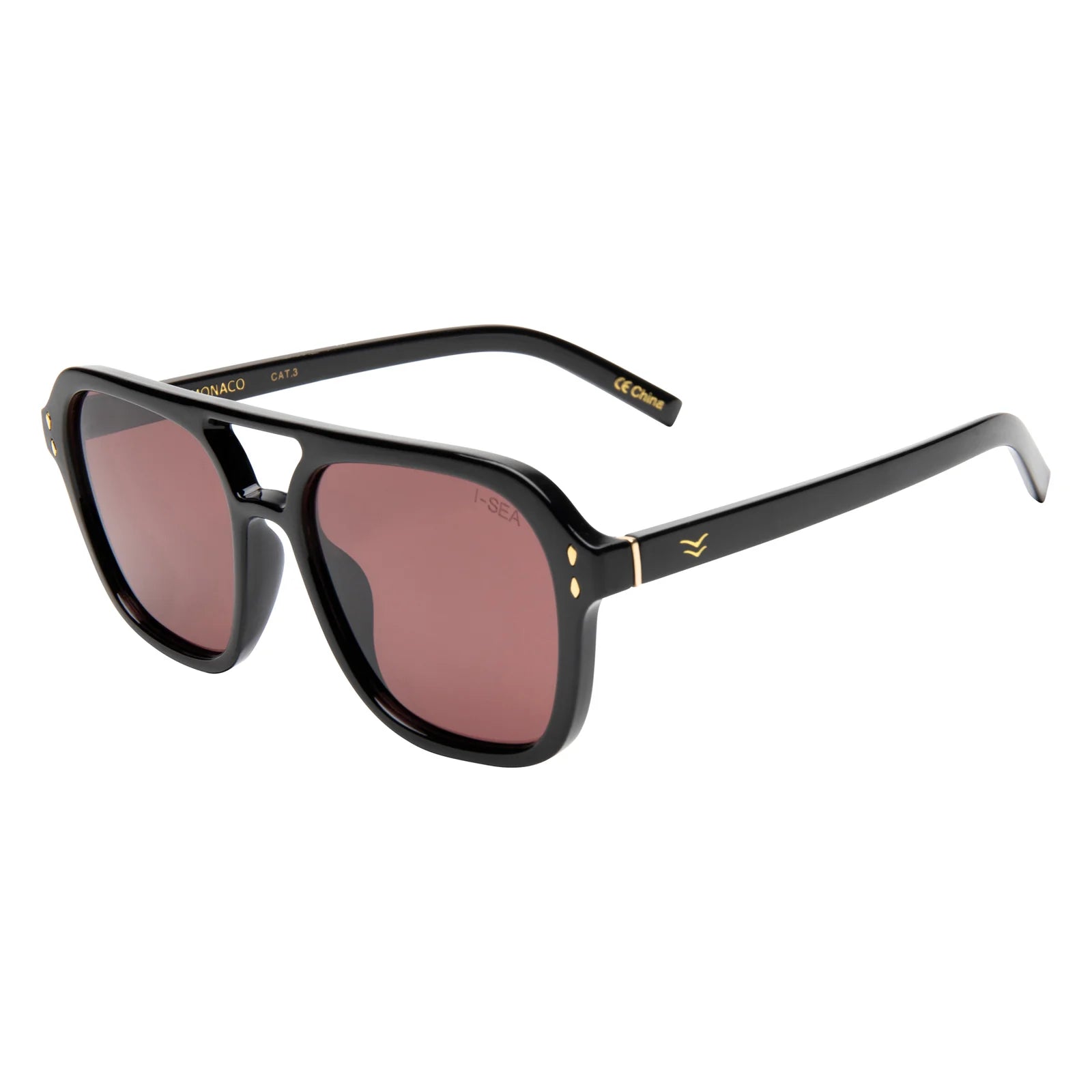 MONACO -   BLACK / PLUM POLARIZED LENS