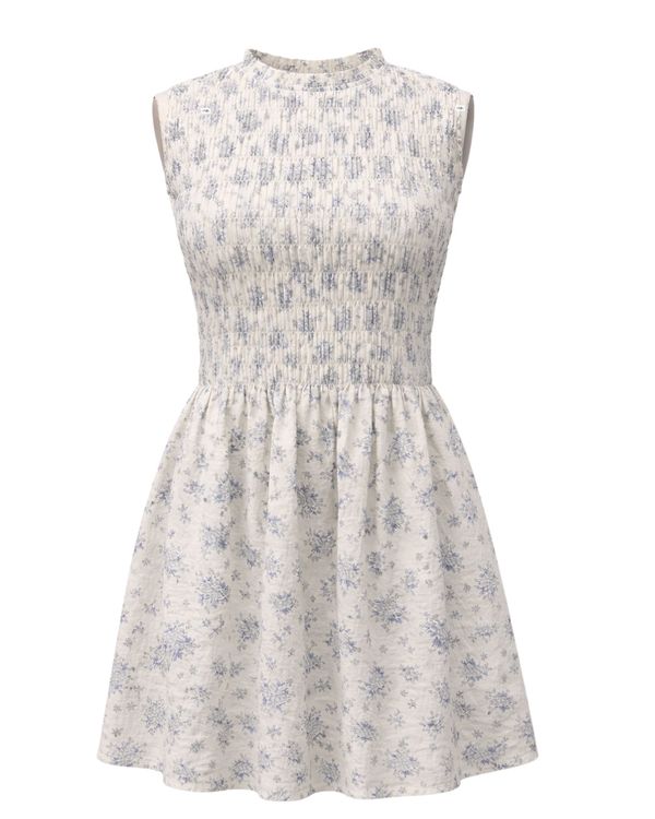 Prim Rouched Cocktail Dress Floral