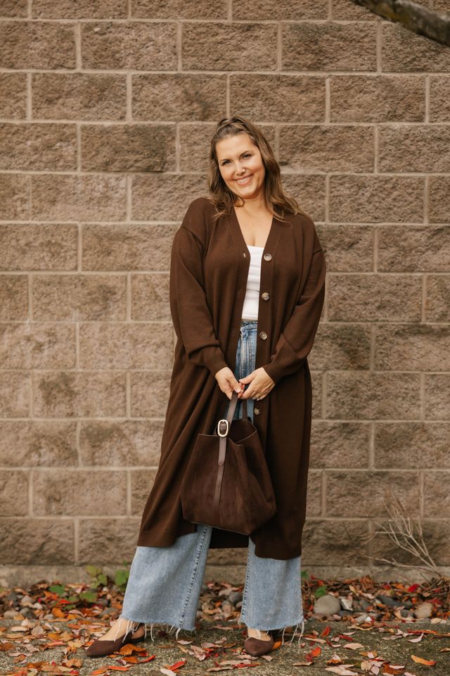 Dana Long Cardigan Dark Coffee