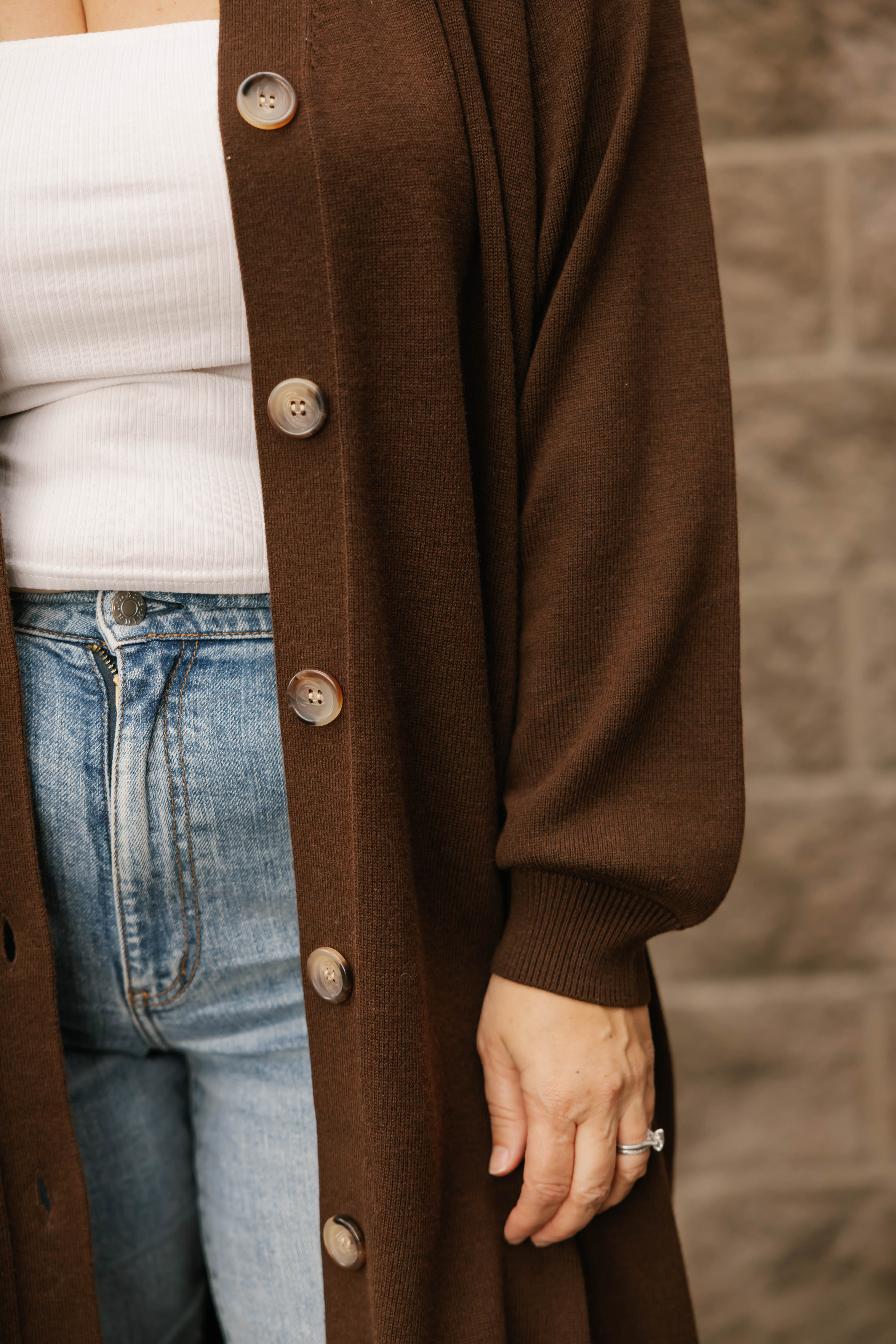 Dana Long Cardigan Dark Coffee