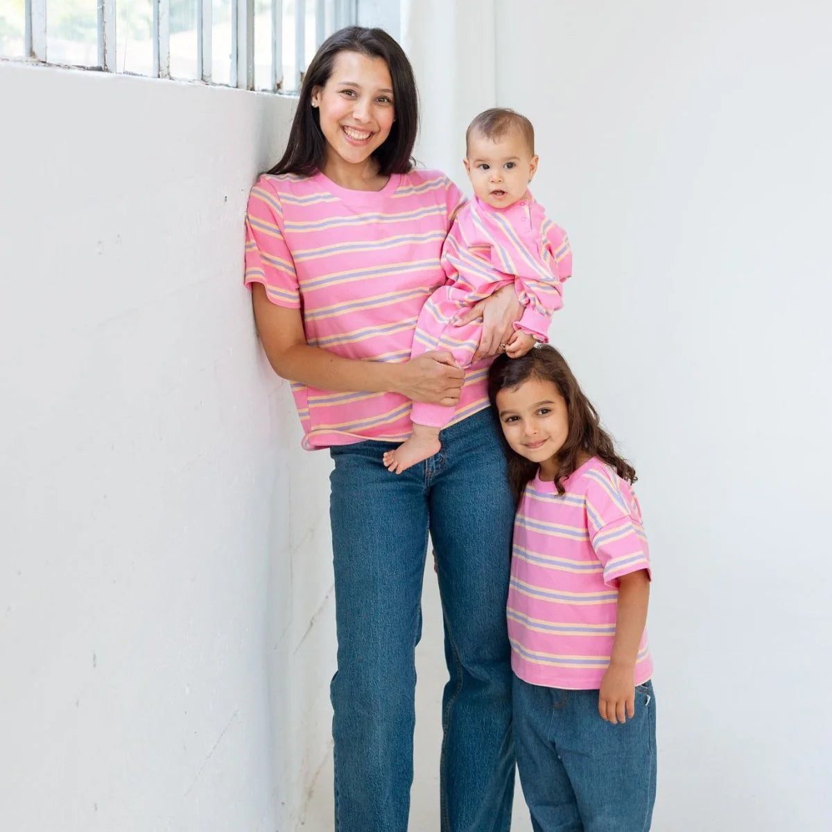Mommy & Me Matching Striped Tee - Pink & Purple KIDS