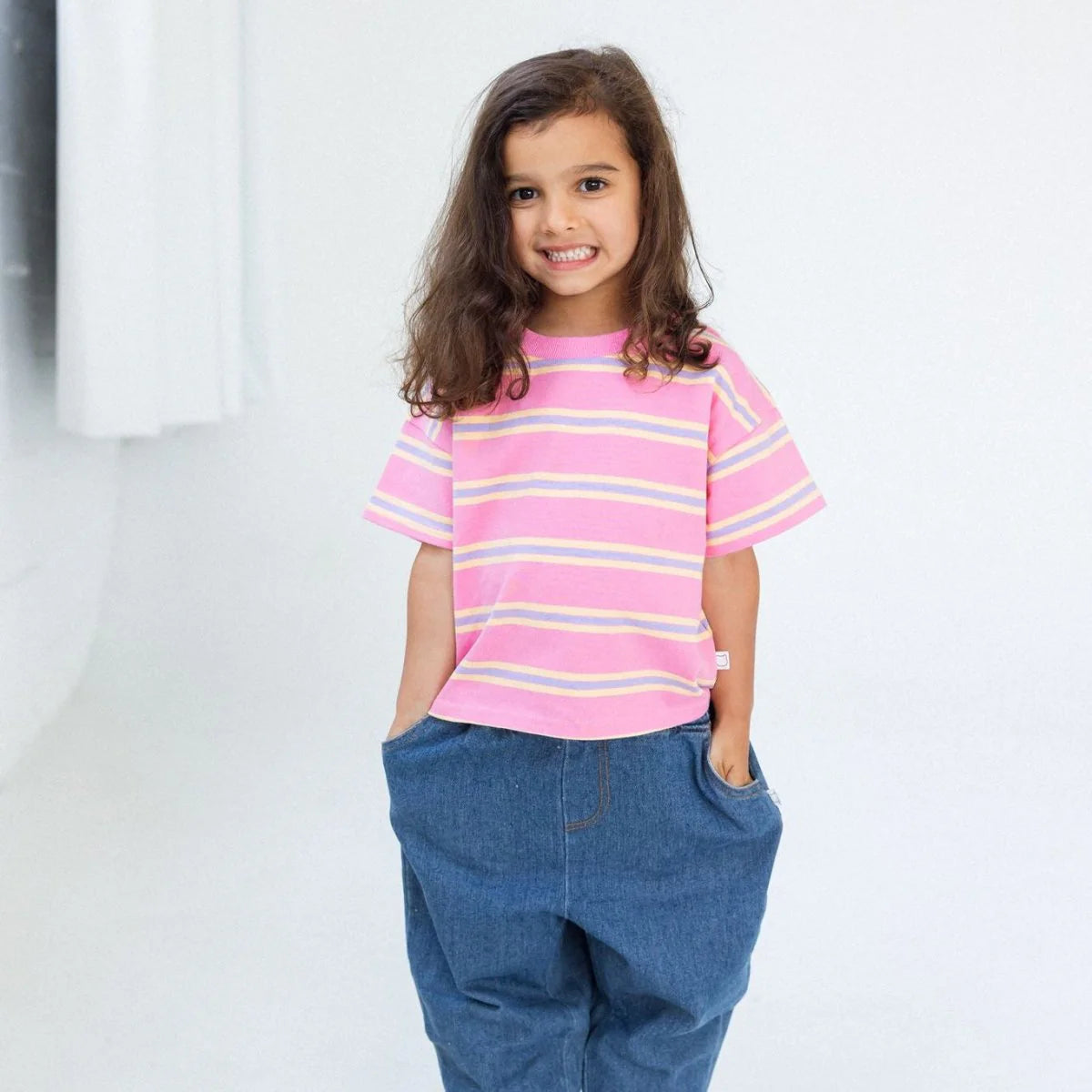 Mommy & Me Matching Striped Tee - Pink & Purple KIDS