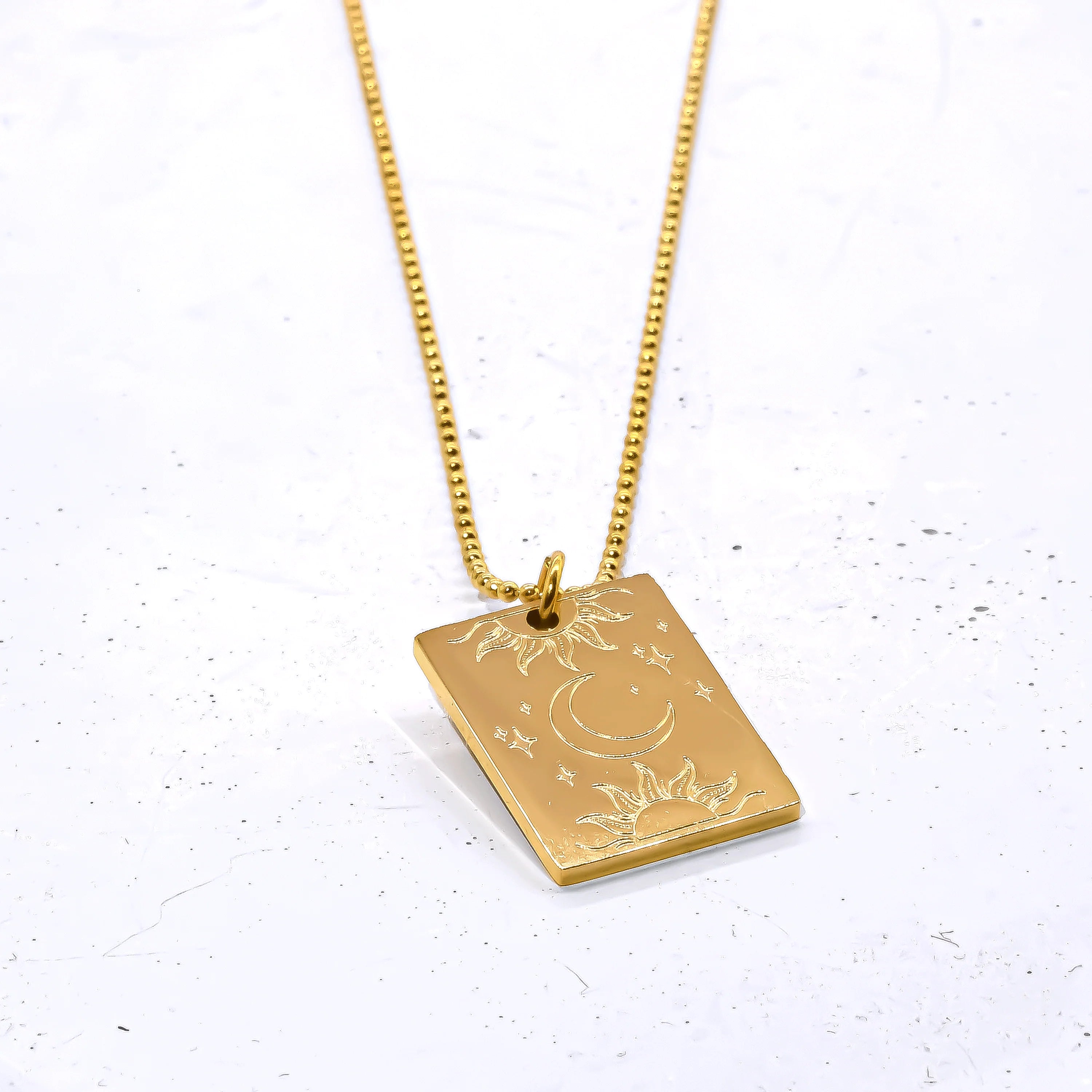 She is the Sun, Moon, and Stars Gold Necklace