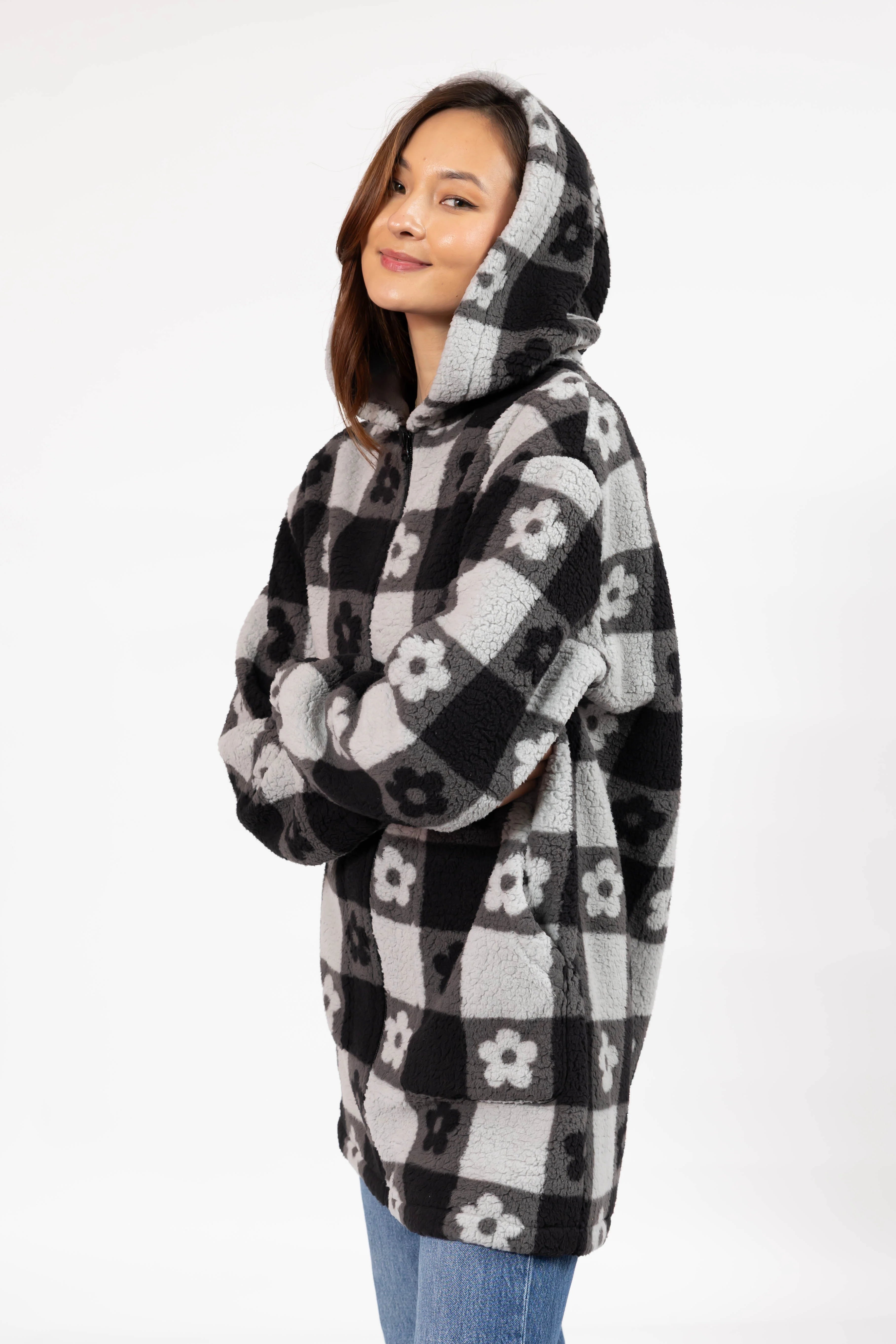 Teddy Floral Hooded Jacket