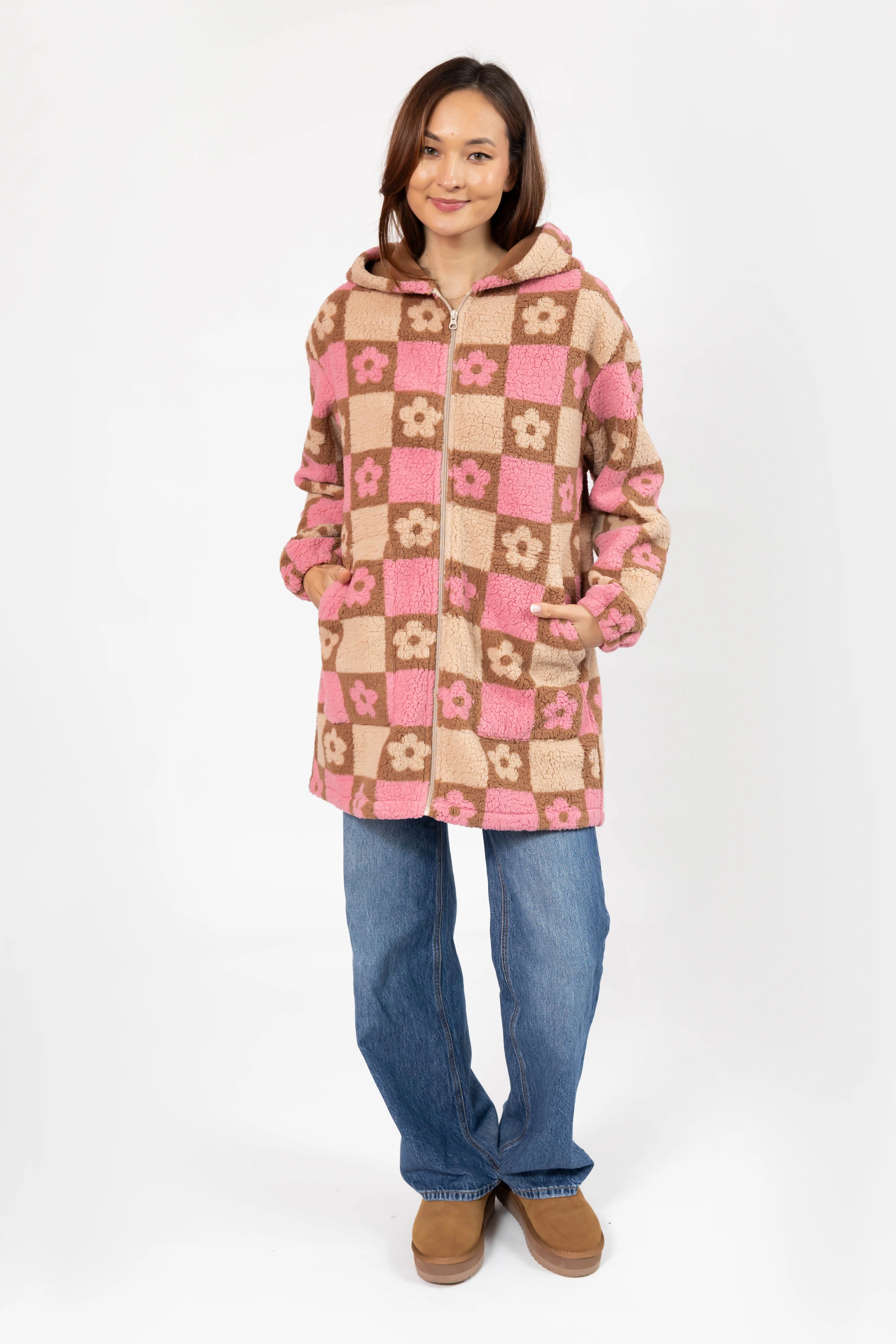 Teddy Floral Hooded Jacket