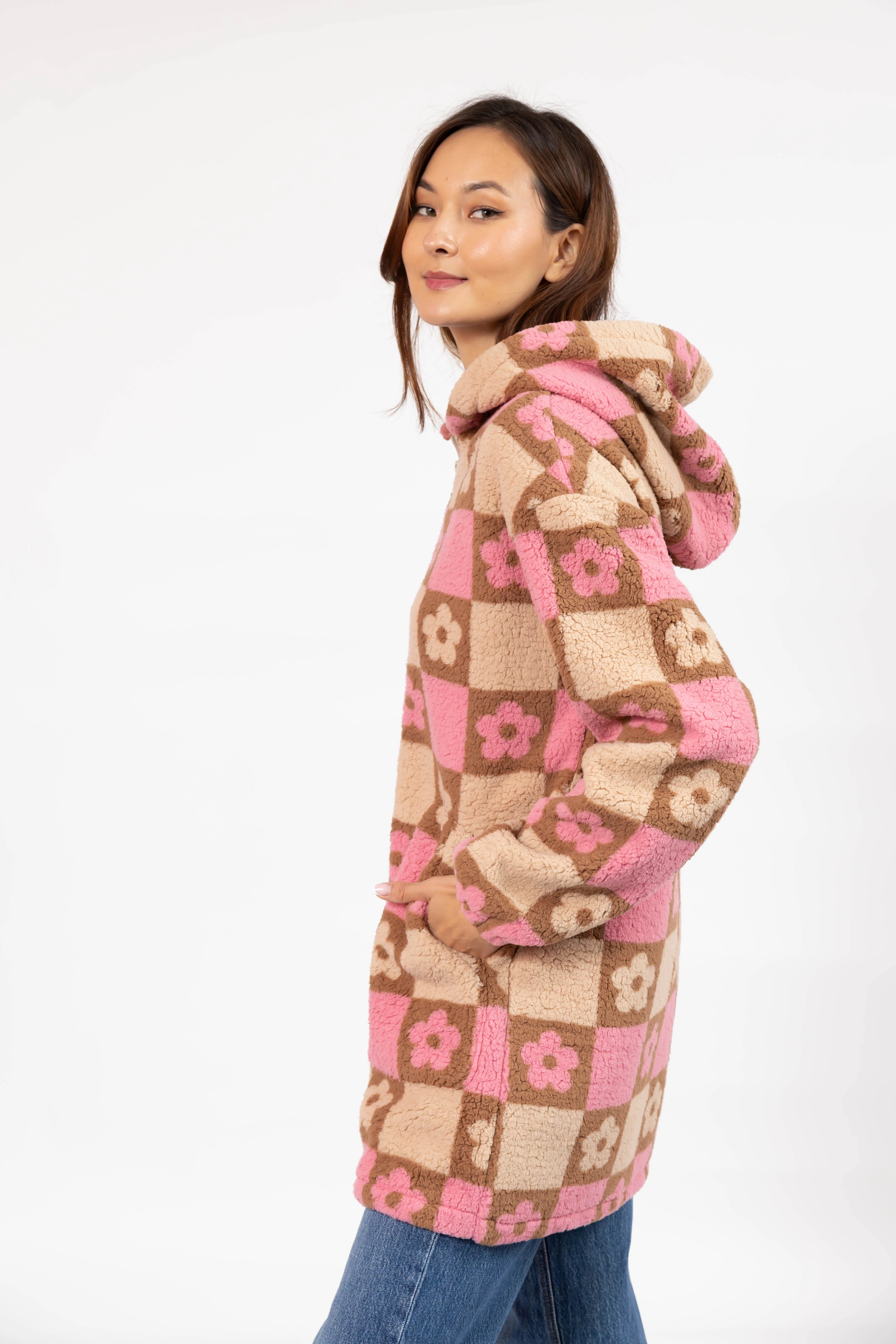 Teddy Floral Hooded Jacket