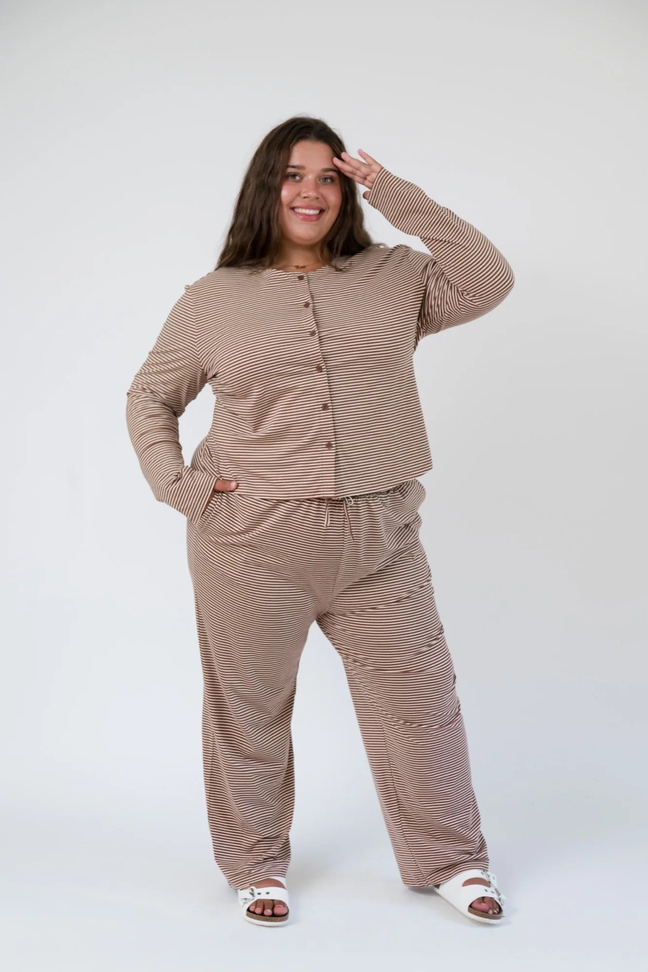 Thalia Button up Top in Espresso