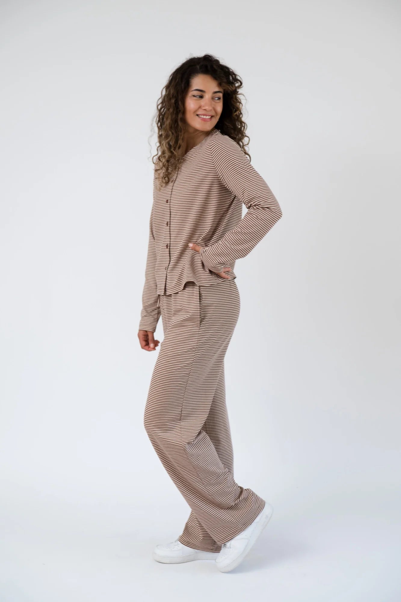 Thalia Button up Top in Espresso