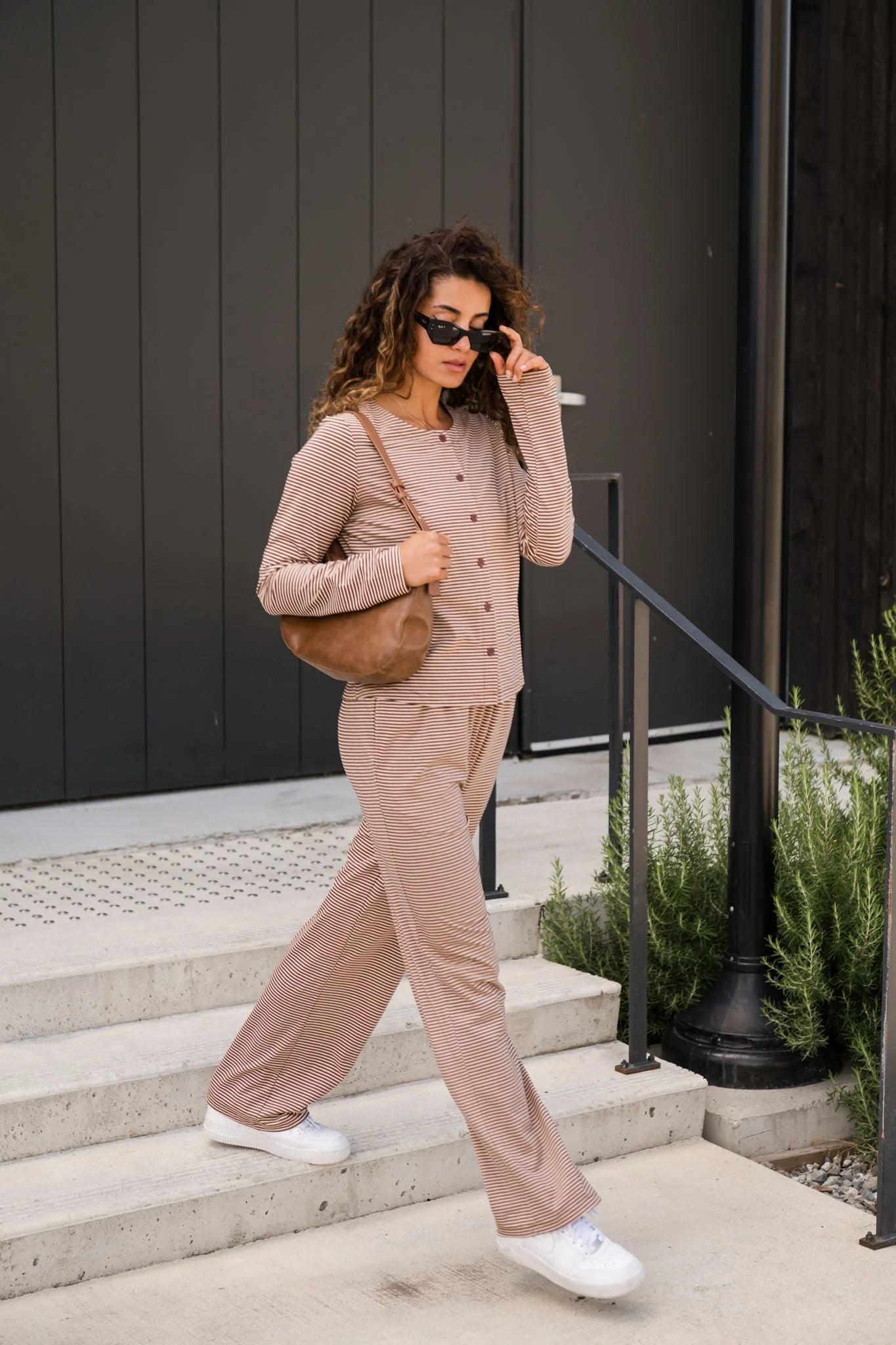 Thalia Button up Top in Espresso