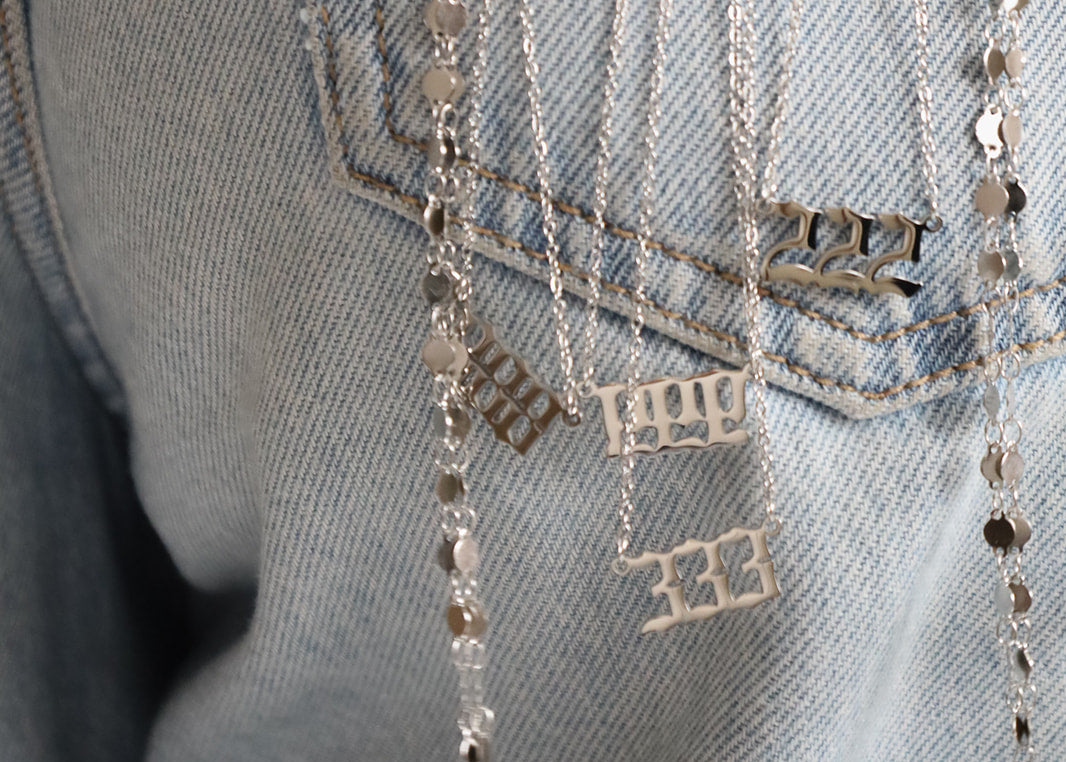 The Stevie - Silver Angel Number Necklace