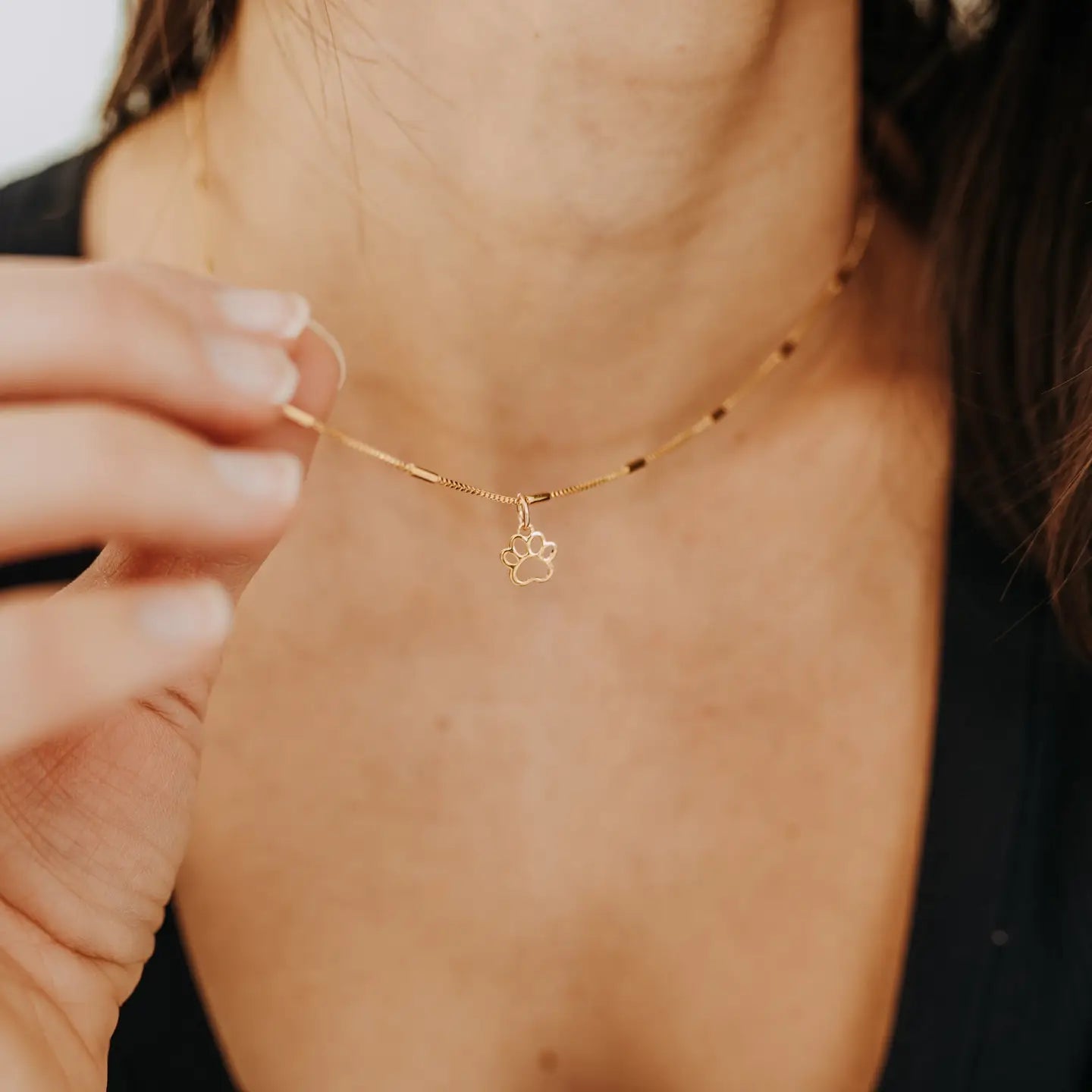 Gold Paw Print Necklace