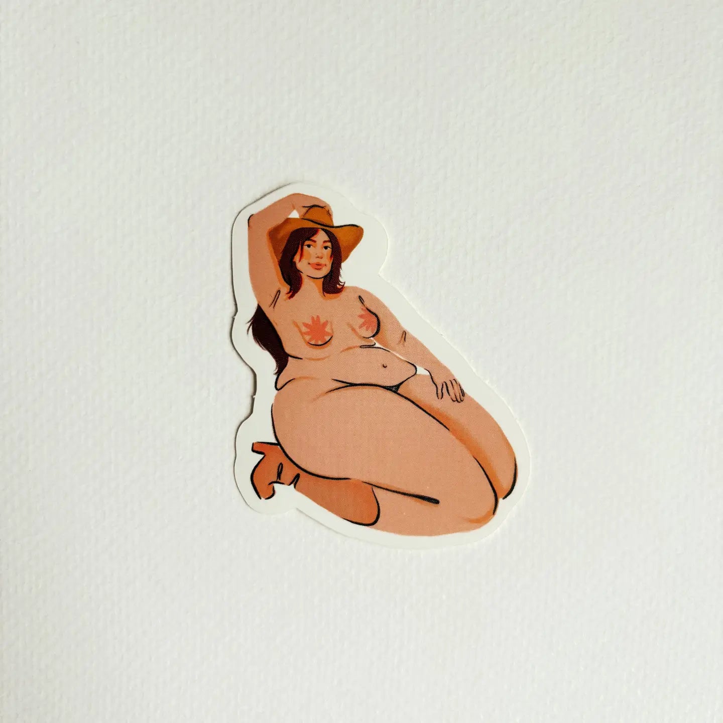 Cowgirl Sticker-Orange