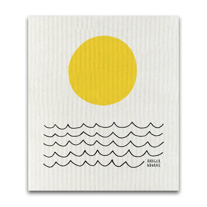 Sun and Waves Sponge Cloth