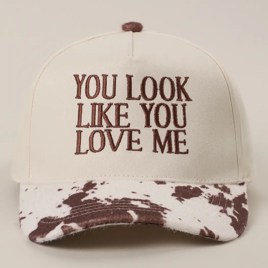 You Look Like You Love Me Embroidered Animal Print Trucker