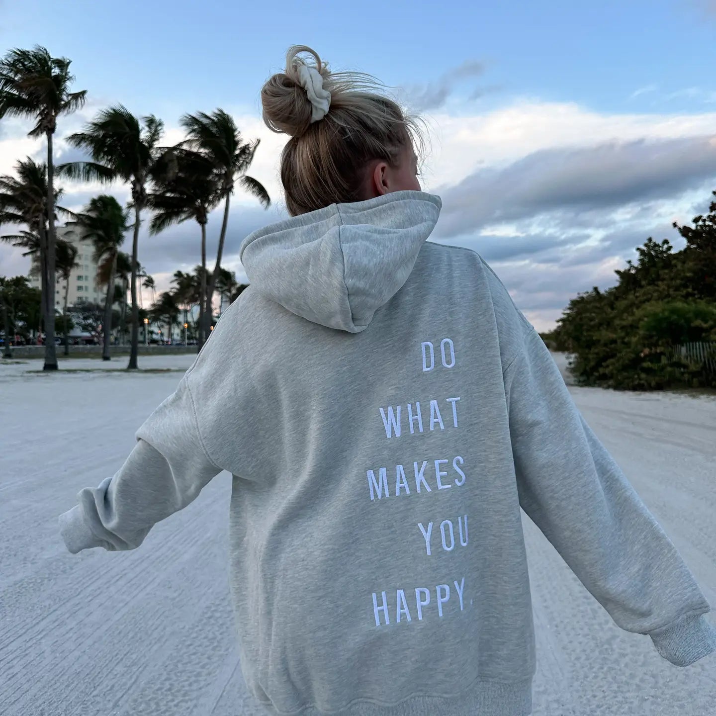 Do What Makes You Happy Embroider Hoodie