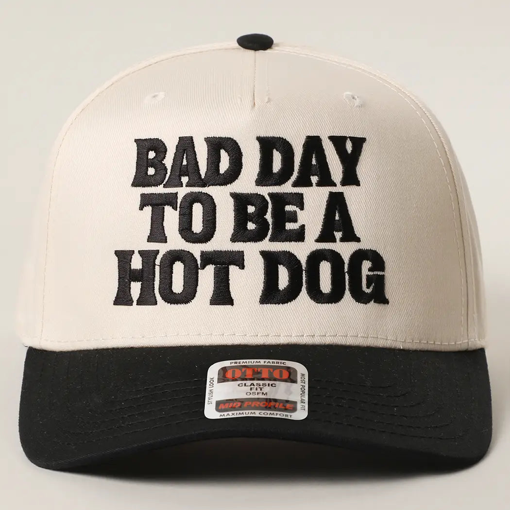 Bad Day To Be A Hot Dog Embroidered Trucker Hat - BLACK