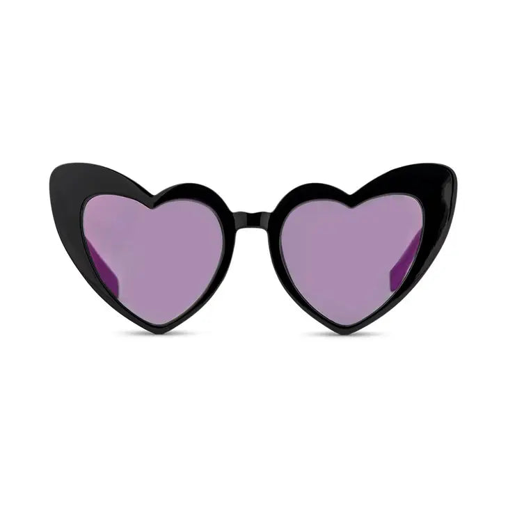 Womens Bachelorette Sunglasses - Black Heart Eyes
