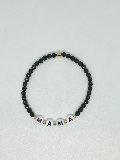 Black Onyx w/ 14k Gold Filled 'Mama' Bracelet