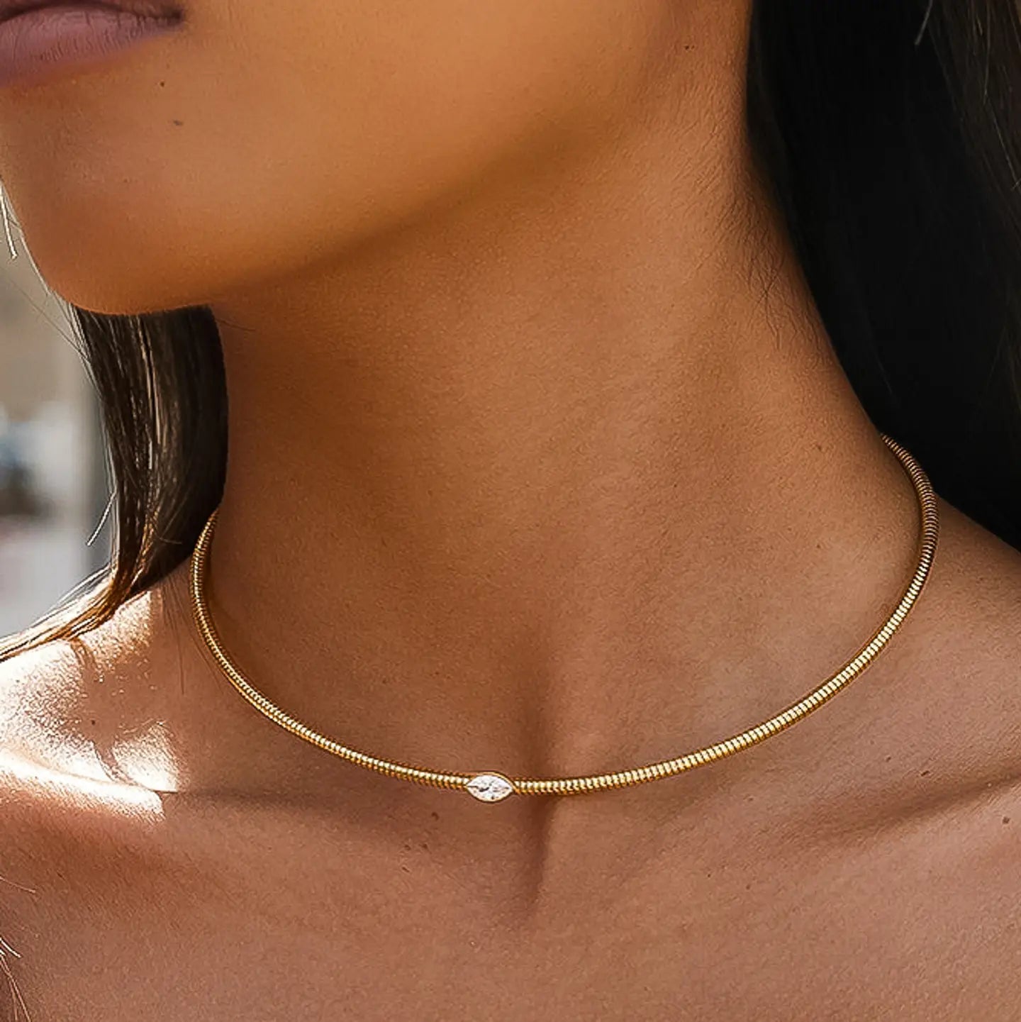 Olwen Cz Snake Chain Choker