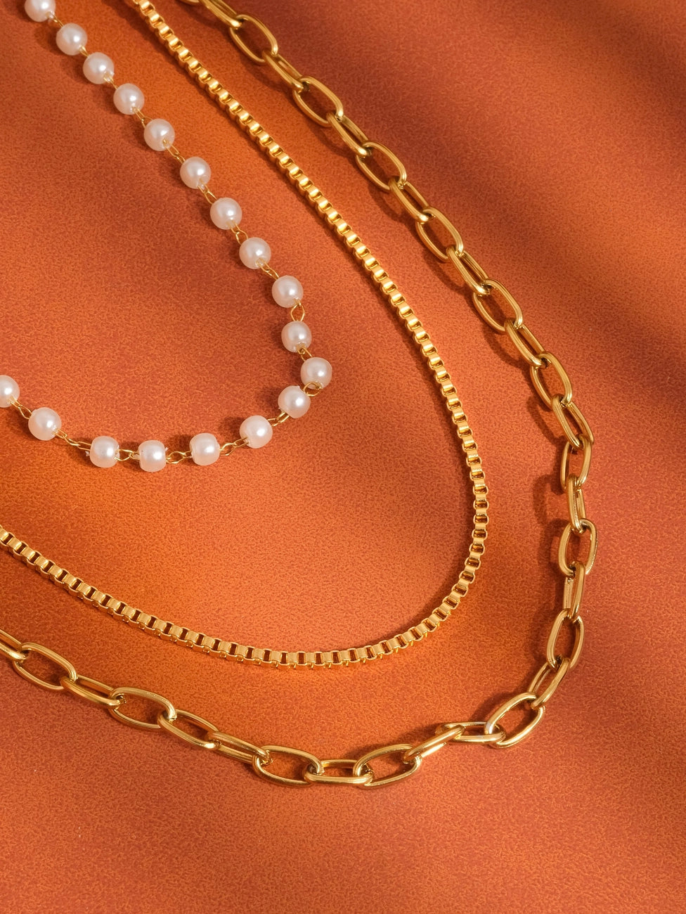 Cadeaux Stacked Pearl Chain Necklace