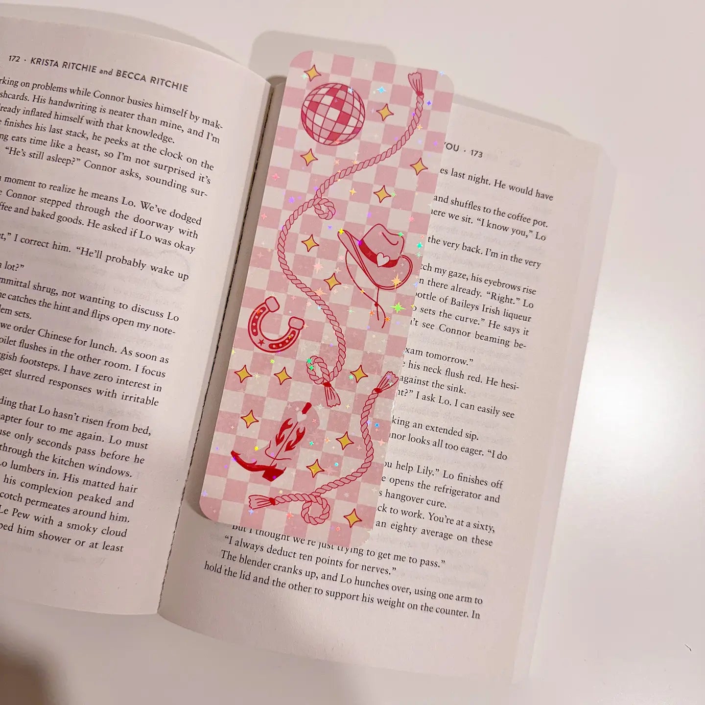 Checker Cowboy Glitter Bookmark