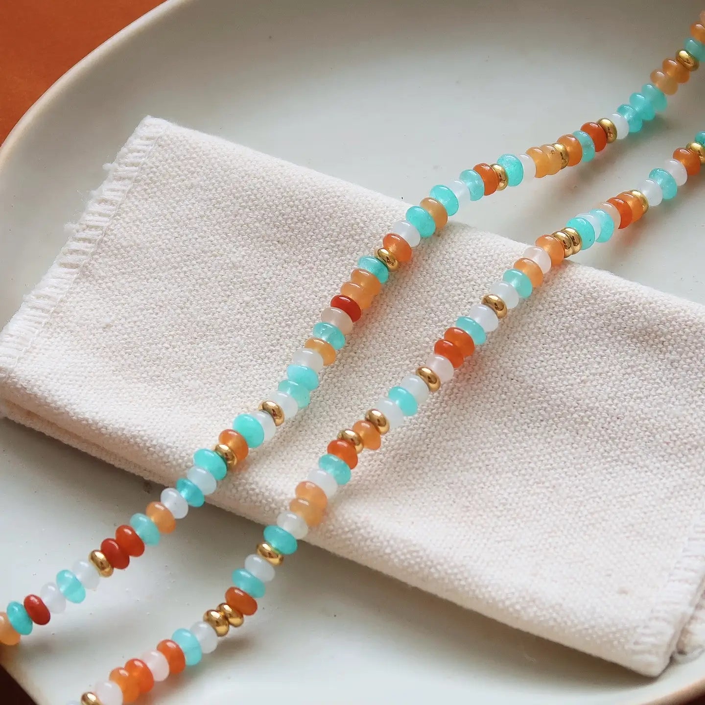 Indira 18K Smooth Bead Boho Necklace