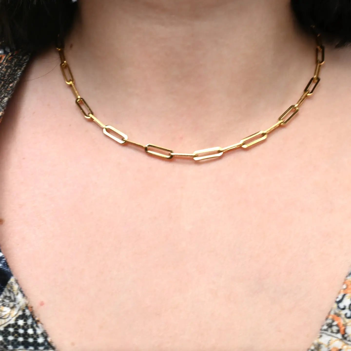 Gold Paperclip Necklace