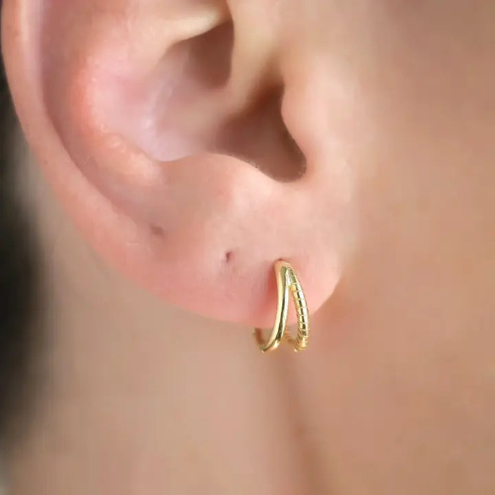 18k Gold Double/Split Hoops