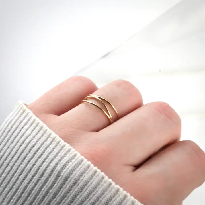 Layered Gold Ring - Wave