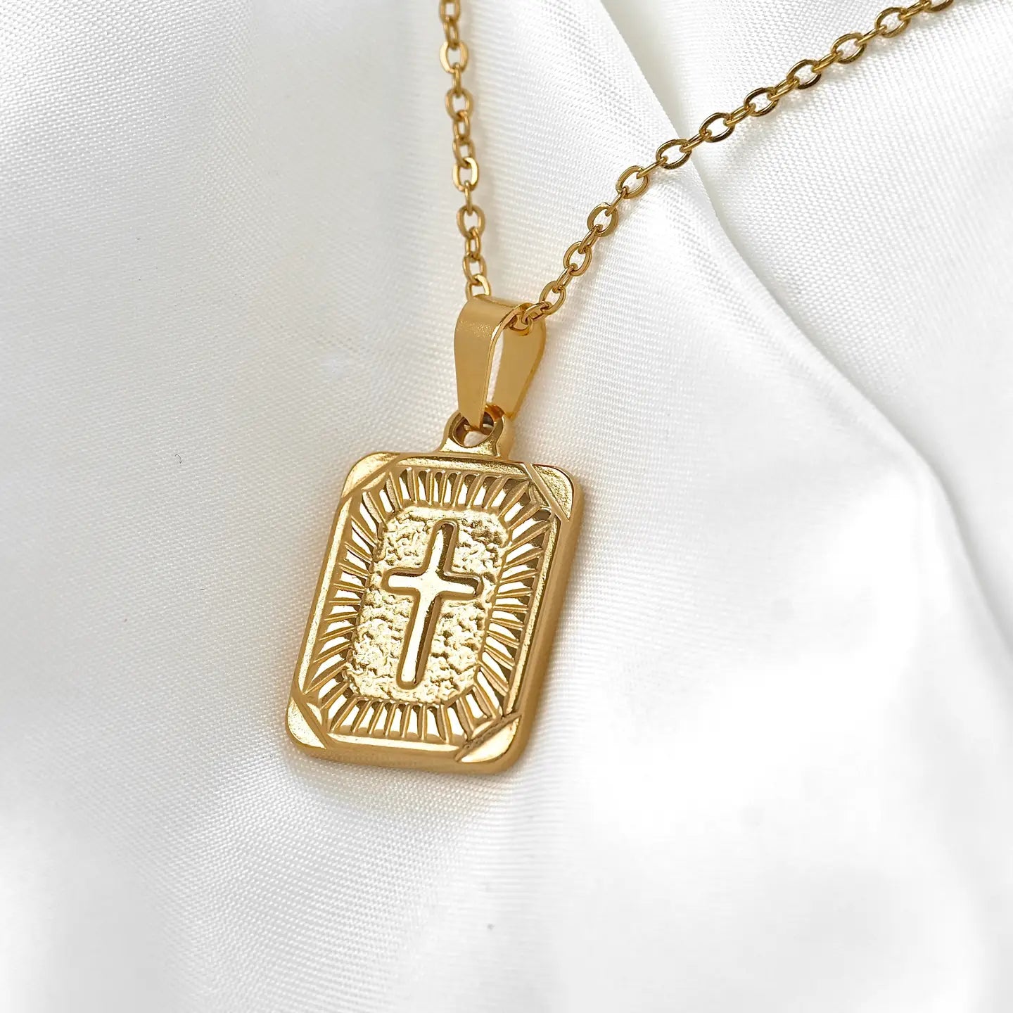 Rectangle Cross Necklace