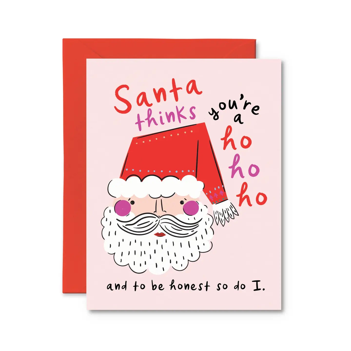 Santa Thinks You're A Ho Ho Ho Funny Christmas Card