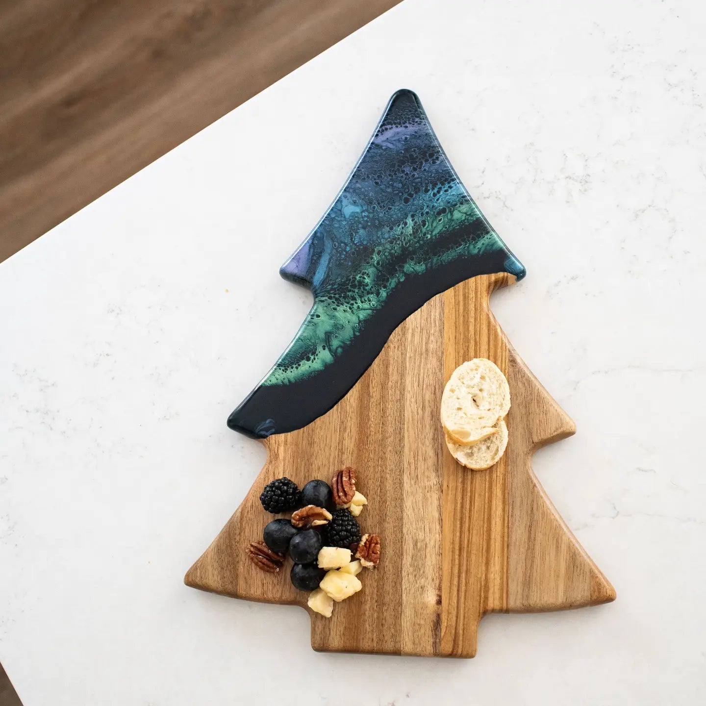 Christmas Tree Resin Charcuterie Board