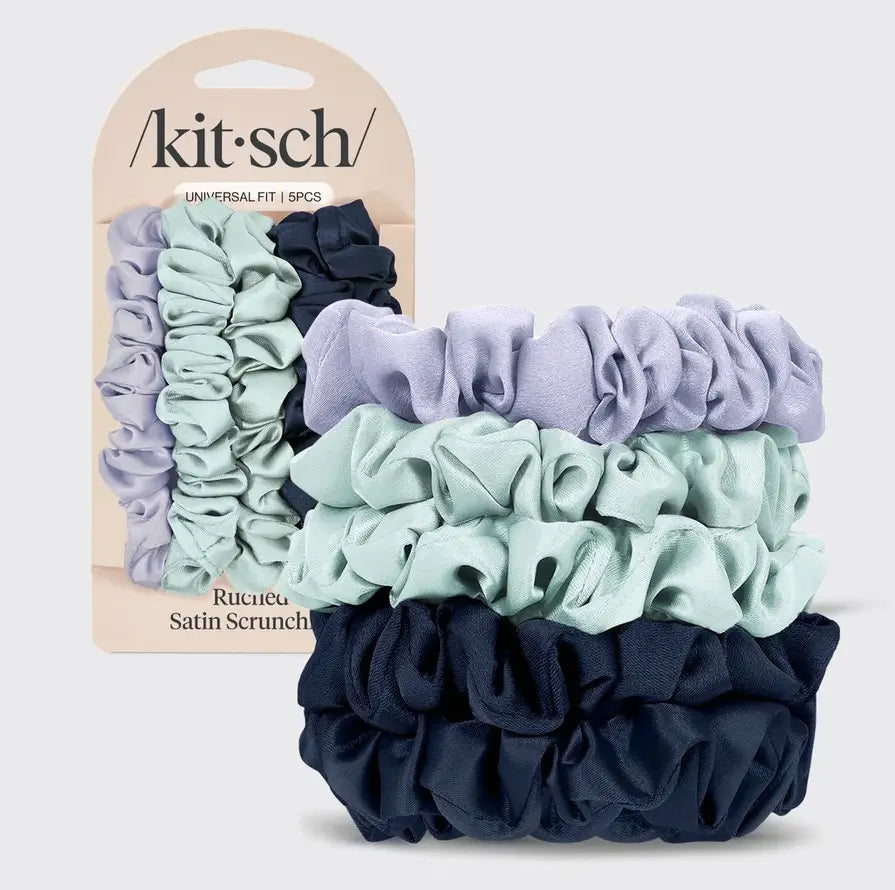 Ultra Ruched Satin Scrunchies 6pc - Garden Bouquet