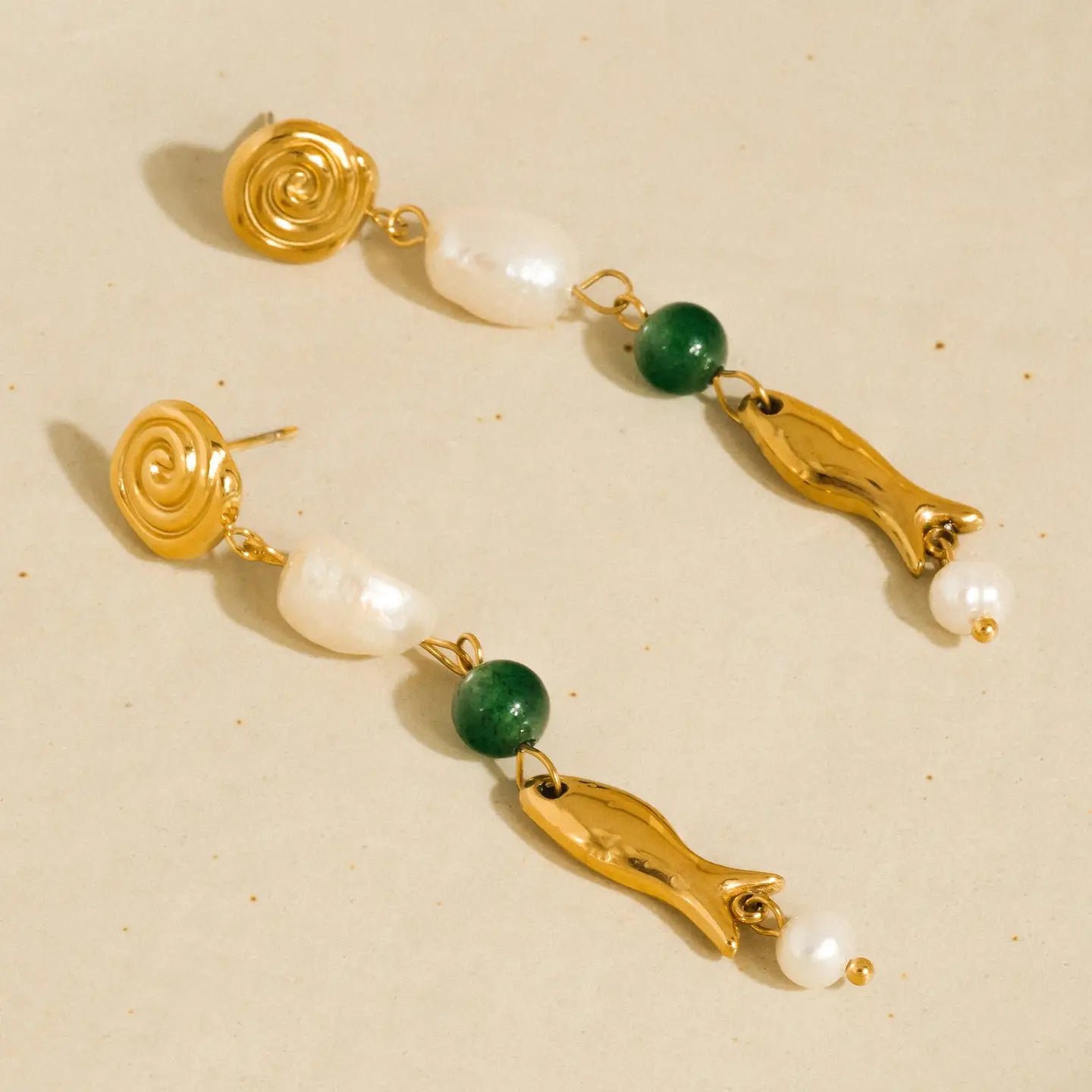 Palermo Freshwater Pearl Fish Earrings