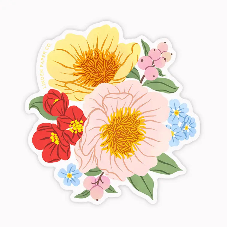 Blooming Floral Cluster | Clear Vinyl Sticker