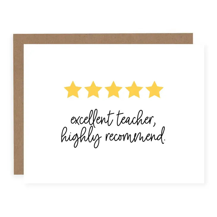 Five Star Teacher Card