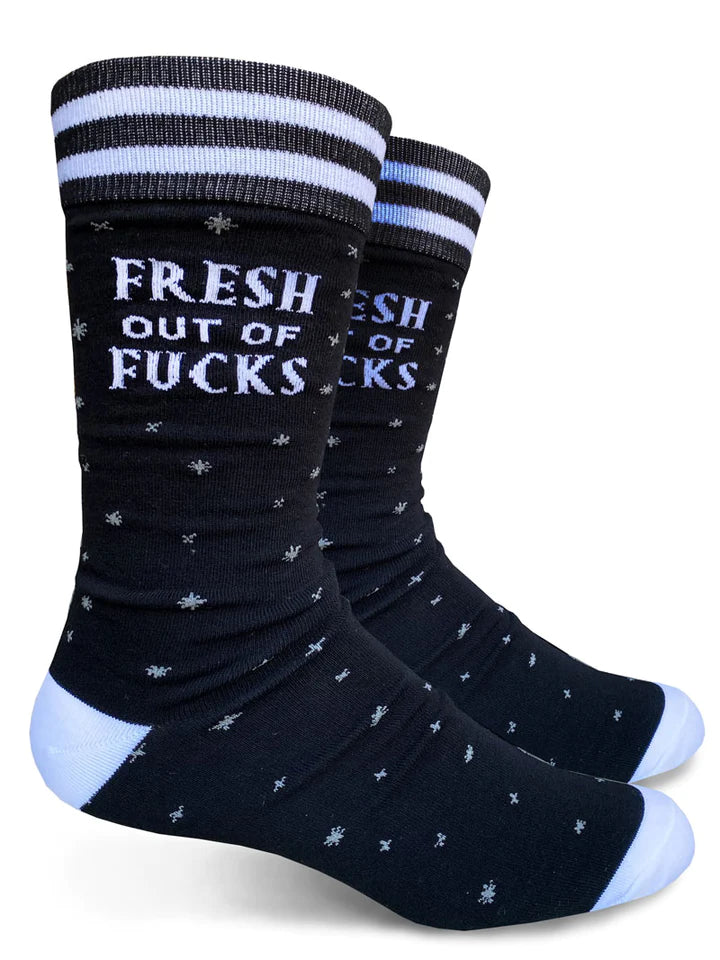 Fresh Out Of Fucks Mens Crew Socks