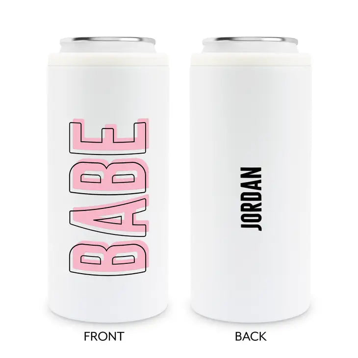 Insulated Slim Can Cooler for 12 oz Cans | White