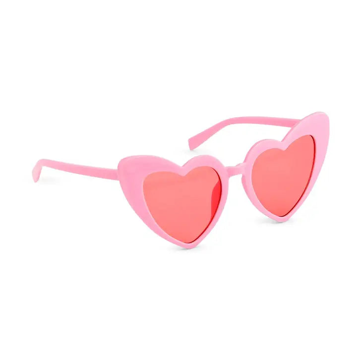 Womens Bachelorette Sunglasses - Pink Heart Eyes