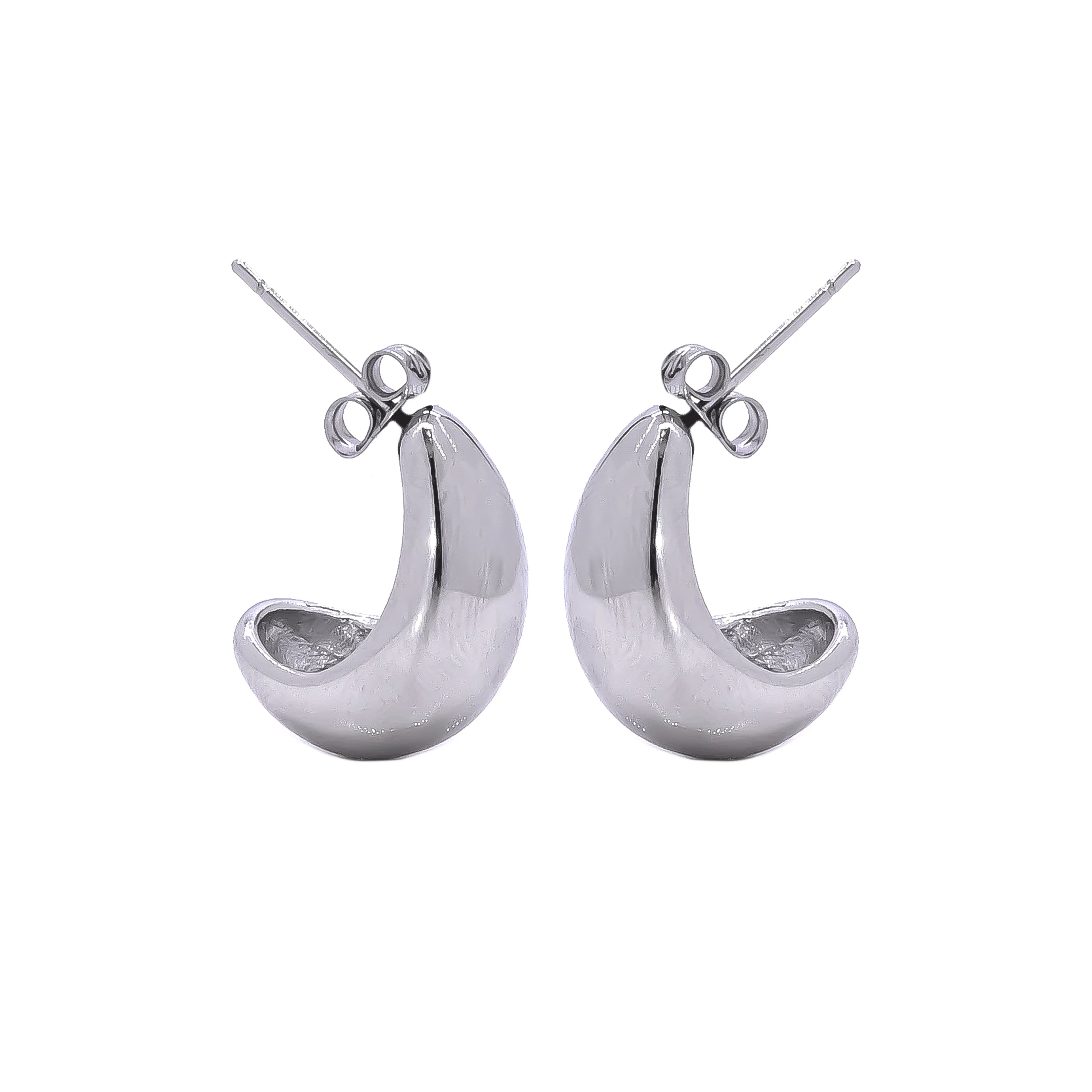 "Powerful" Hoop Earrings Silver
