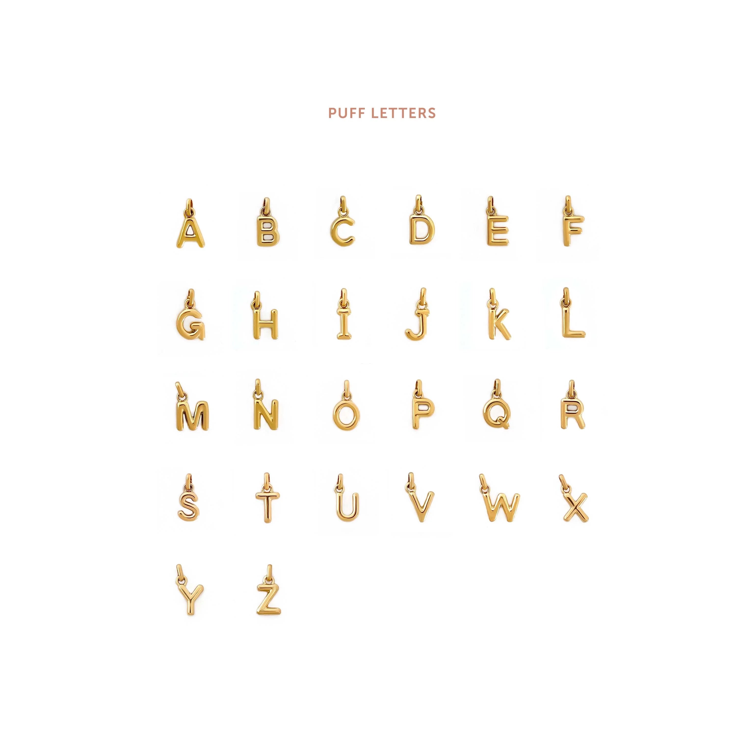 Individual Letter Charms - Puff Letter