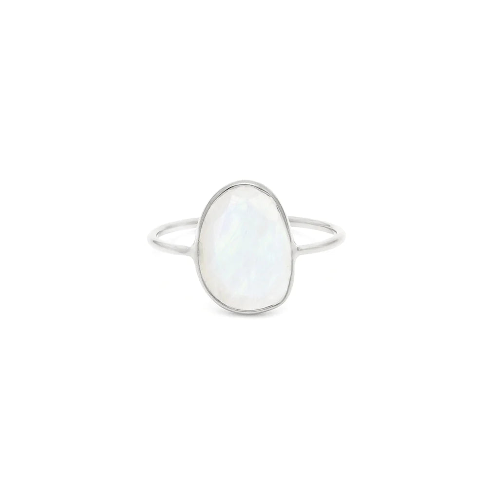 Selena Slice Ring Silver | Moonstone