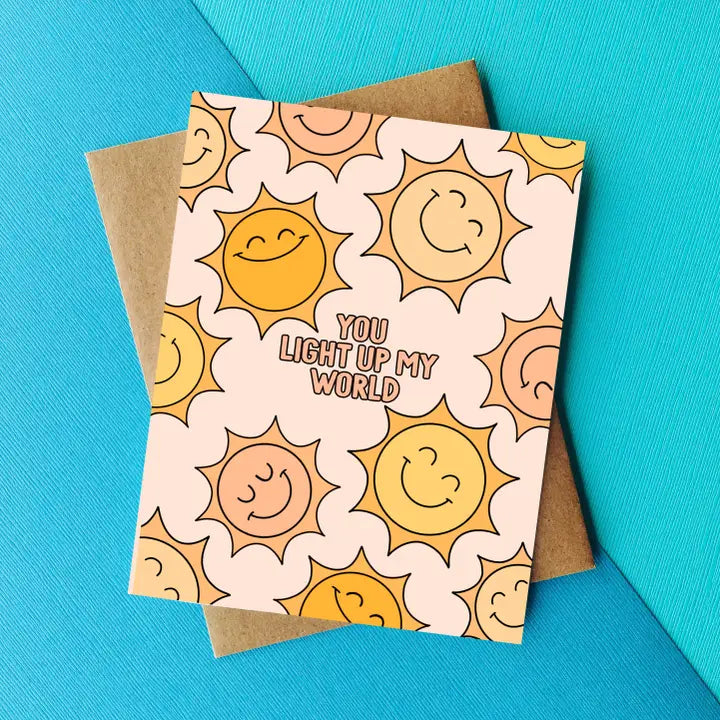 Light Up My World - Retro Love , Friendship Card