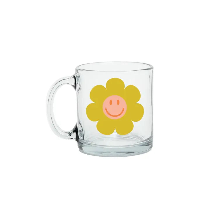 Glass Mug | Smiley Flower