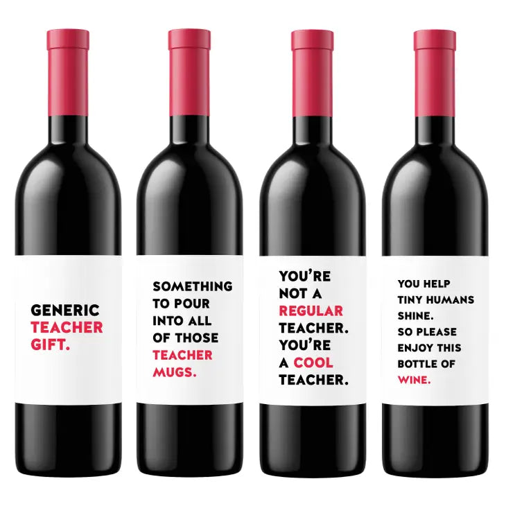 Teacher Wine Label Set