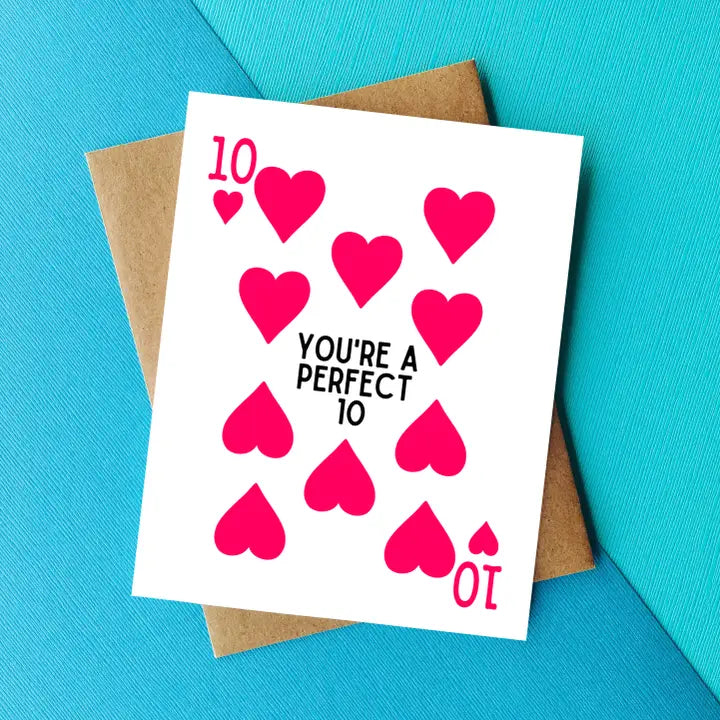 Perfect 10 Funny Love Card, Flirty Anniversary Card