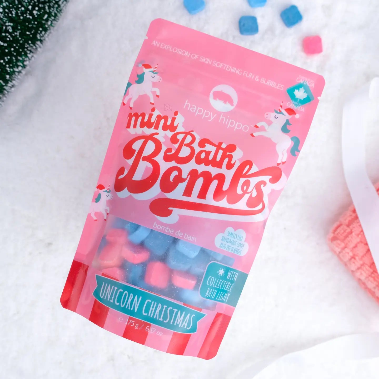 Unicorn Christmas - Mini Bath Bombs with Bath Light