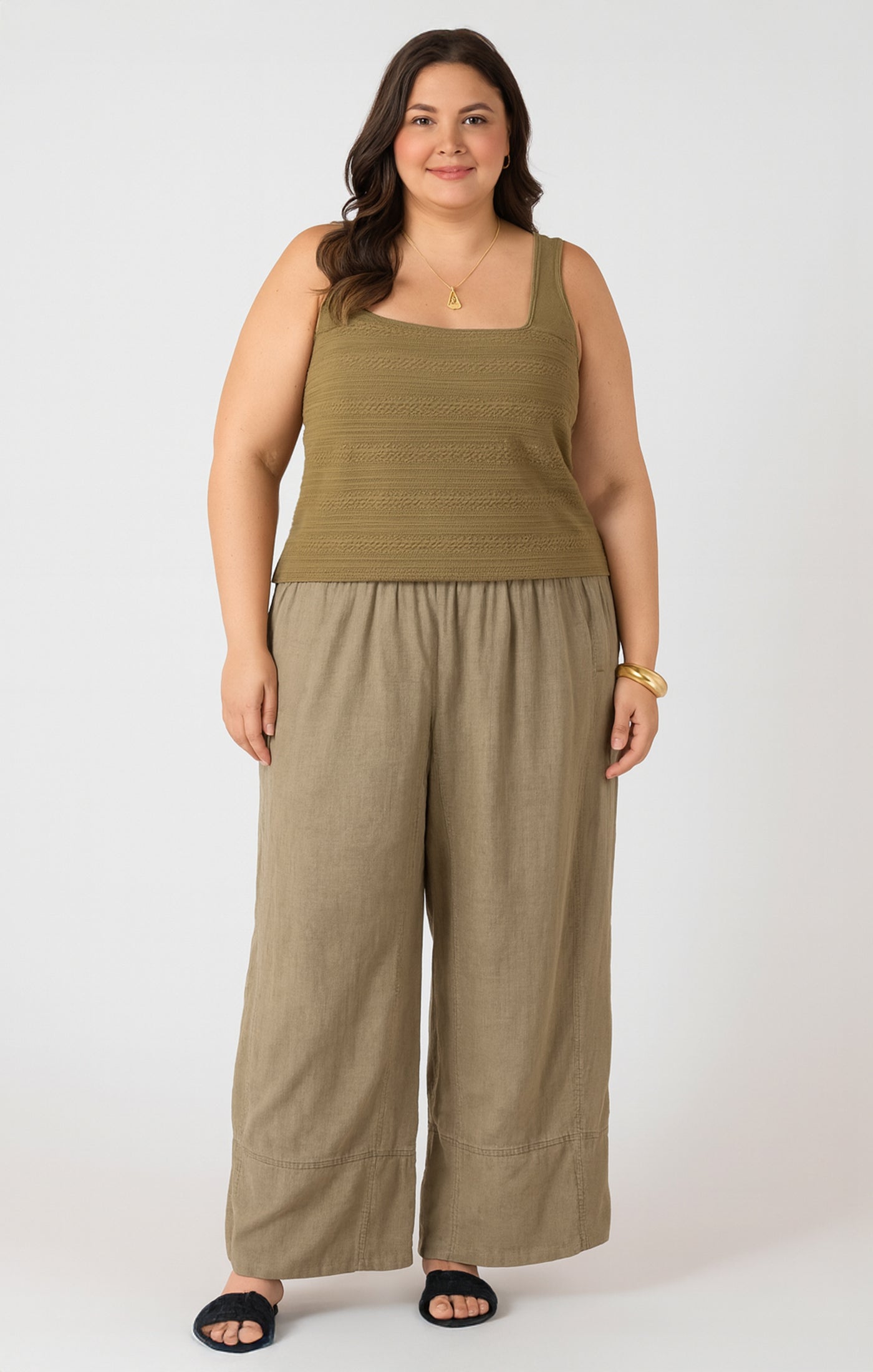 WIDE LEG LINEN PANT
