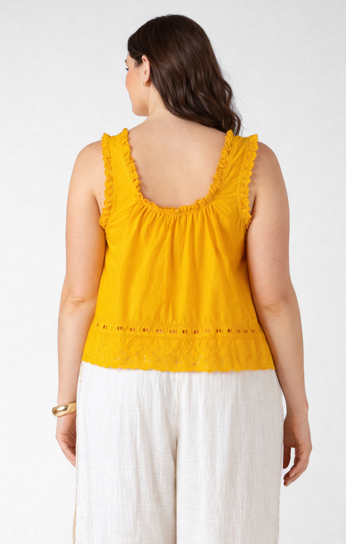 EMBROIDERED LACE TRIM TANK
