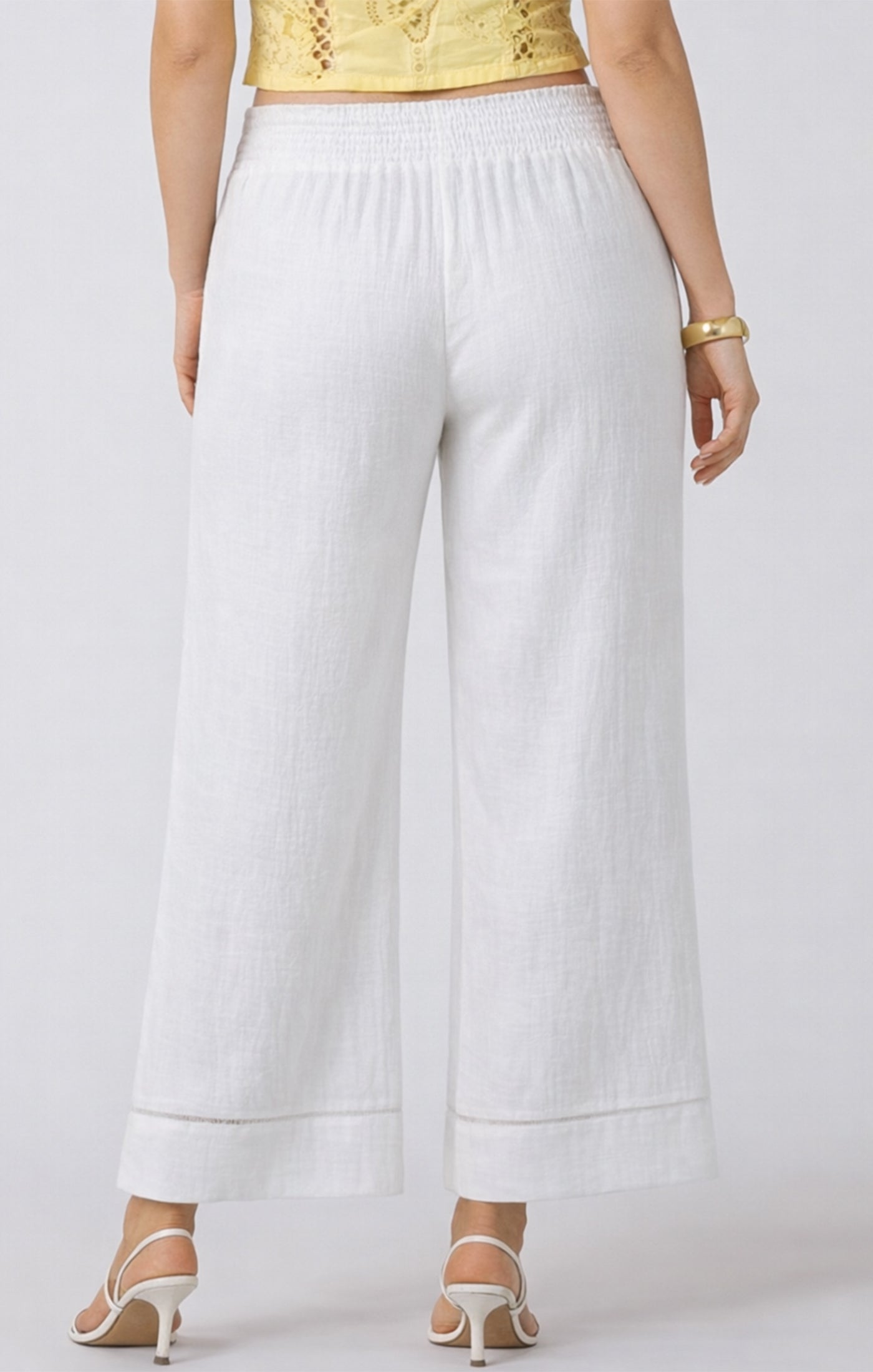 LACE TRIM WIDE LEG PANT